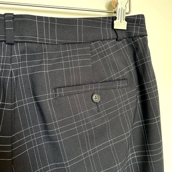 Banana Republic Logan Trouser-Fit Wool-Blend Pant Career Size 8S Blue Plaid - Picture 12 of 16